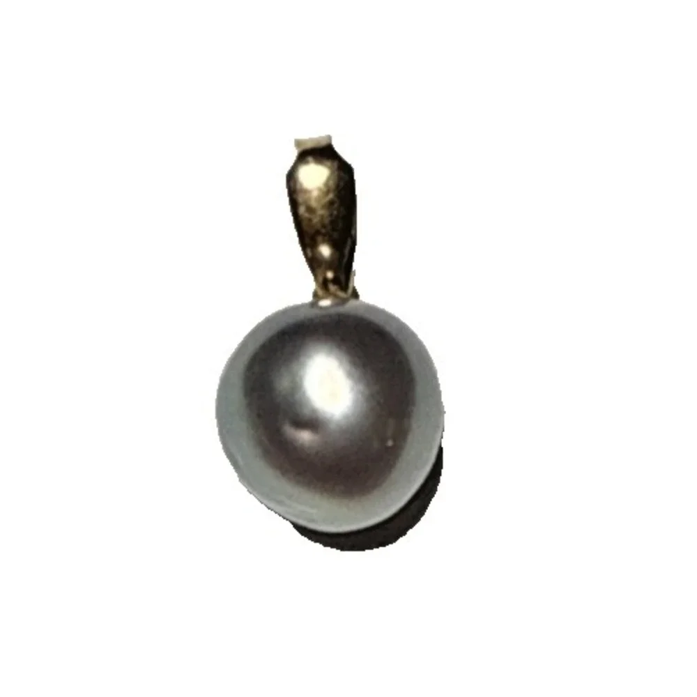 18k‎ Yellow Gold Mauve Freshwater Pearl Necklace Pendant J-9O